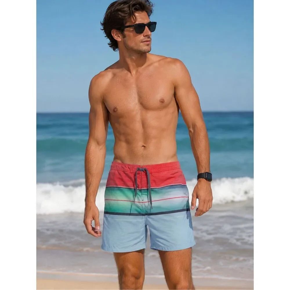 Goodfellow & Co Striped Swim Trunks Board Shorts Men’s Size 38 Beach Surf